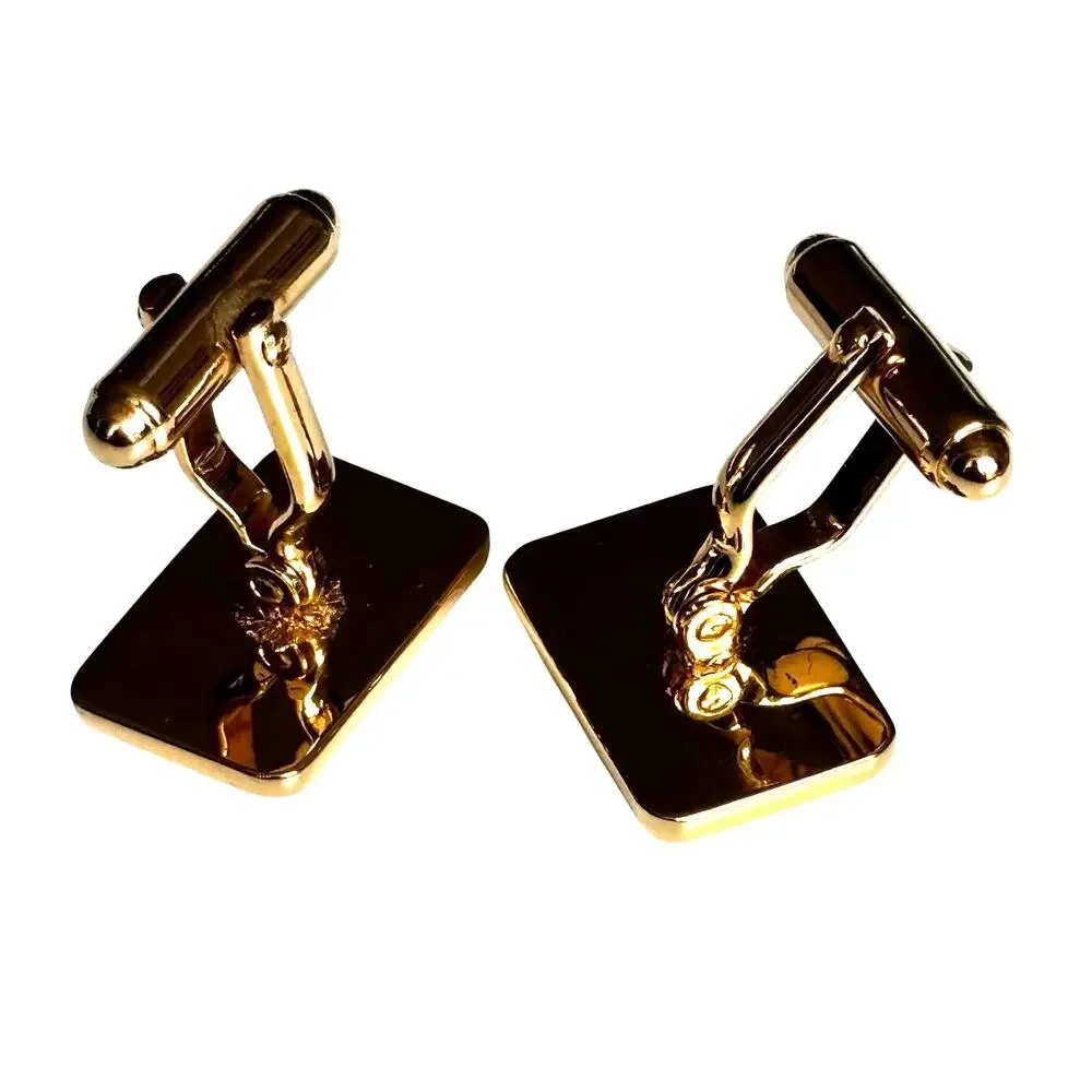 Vintage mid century cufflinks gold & carved look model T cars classic 1960s